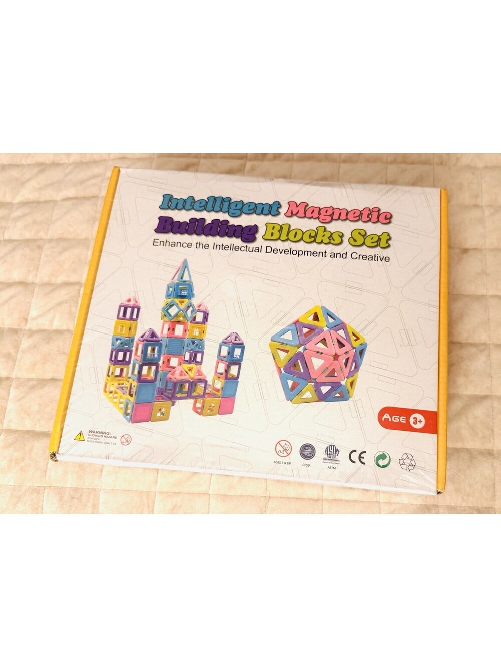 Intelligent Magnetic Building Blocks 125 PC Set Educational Pastel Colors Age 3+
